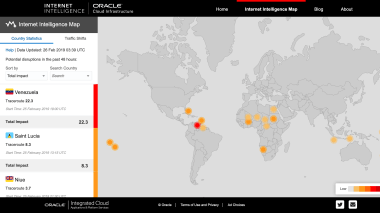 Oracle Internet Intelligence Map Screenshot